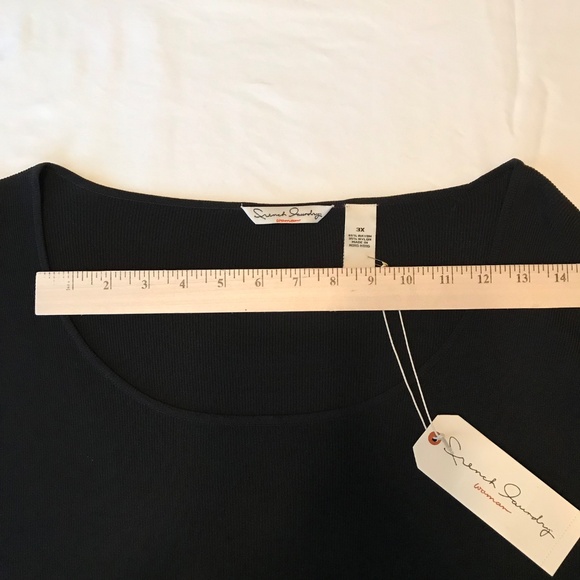 FRENCH LAUNDRY Ribbed Knit Sweater Lightweight Top Black Women’s Plus Size 3X - Picture 15 of 16
